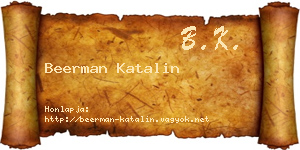 Beerman Katalin névjegykártya